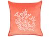 Lot de 2 coussins en velours à motif de corail rouge 45 x 45 cm NORI_892982