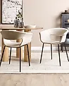 Conjunto de 2 sillas de comedor ELMA Tela Beige claro