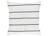 Lot de 2 coussins décoratifs rayés 50 x 50 cm en lin blanc et noir MILAS_904803