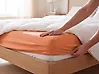 Fitted Sheet JANBU 180 x 200 cm Cotton Orange