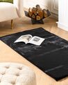 Fekete műnyúlszőrme szőnyeg 80 x 150 cm MIRPUR_858820