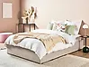 Ottoman Bed without Headboard DINAN Fabric Light Brown 140 x 200 cm (EU Double)