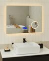 LED Wall Mirror with Bluetooth Speaker 60 x 80 cm Silver MONTARON_932222