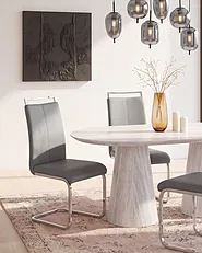 Lot de 2 chaises de salle à manger GREEDIN Cuir PU Gris_1156896