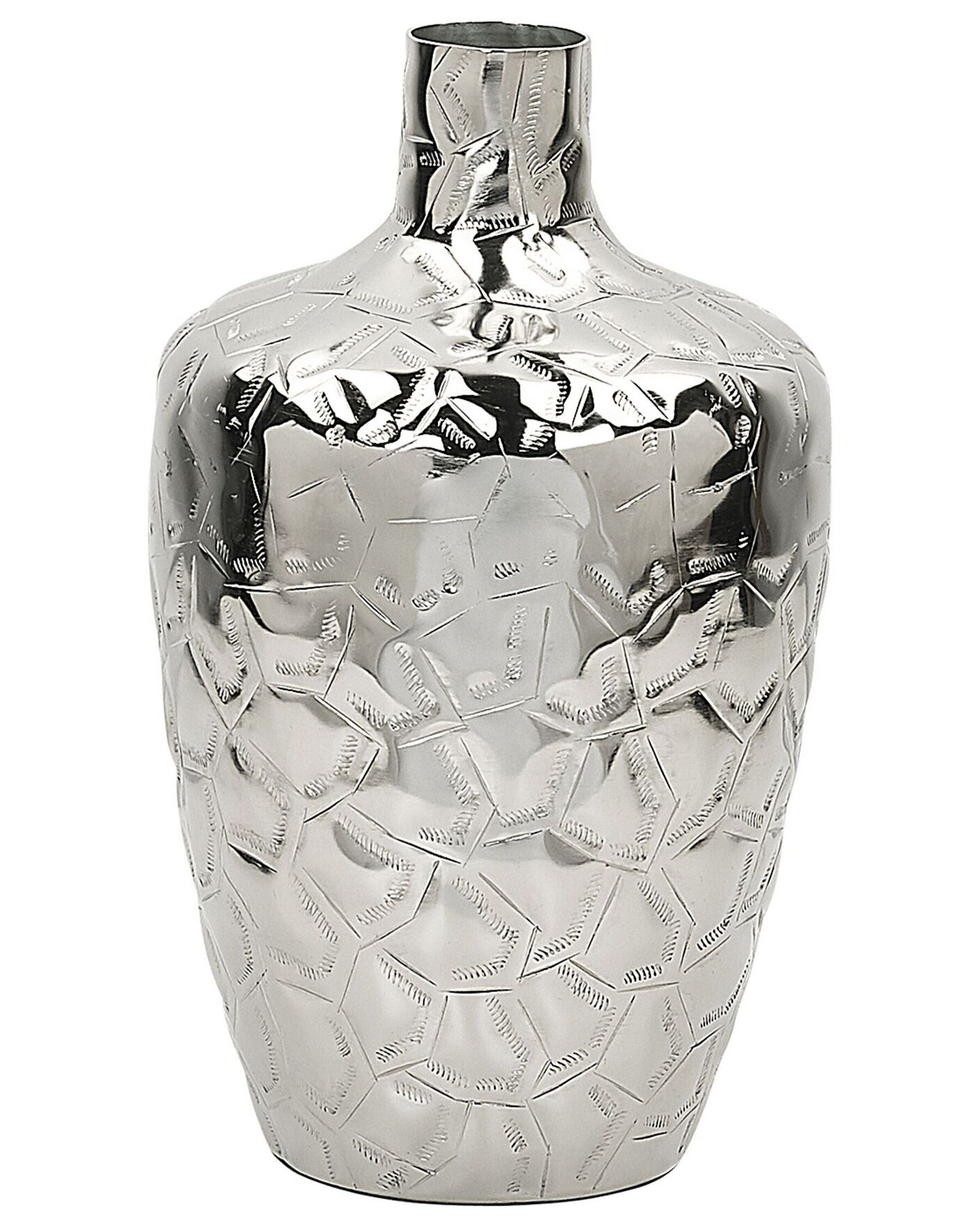 Metal Flower Vase 39 cm Silver INSHAS_765790