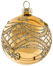 Set of 35 Baubles ICEDROP Glass Blue/ Gold_1028519