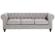 Set da salotto 4 posti CHESTERFIELD Tessuto Grigio chiaro_797134
