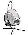 Sillón colgante con soporte ALVIANO Tela Gris claro