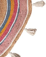 Kinderteppich ZANAVI Bunt ø 120 cm Jute_906534