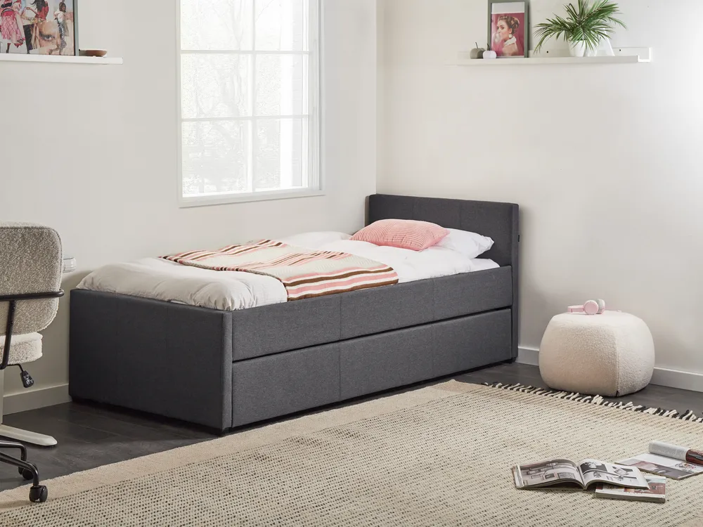 Trundle Bed Fabric MARMANDE 90 x 200 cm (EU Single) Dark Grey_821668