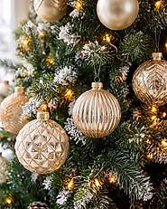Set of 40 Baubles FROSTICE Glass Gold_1192176