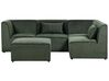 4-Sitzer Ecksofa Cord dunkelgrün linksseitig mit Ottomane LEMVIG_875788