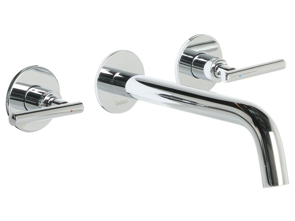 Wandmontierte Waschtischarmatur ISHINCA Messing Silber