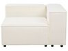 3-Sitzer Ecksofa Bouclé weiss rechtsseitig mit Ottomane APRICA_908515