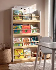 4 Tier Bookcase MIMILI 124 cm White_1115399
