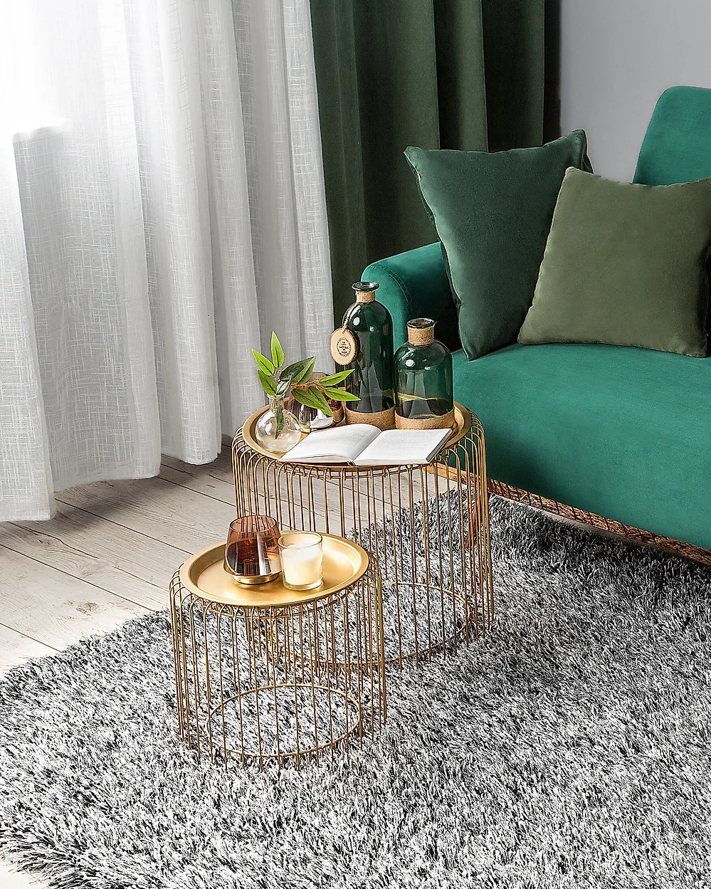 Tappeto Shaggy CIDE Nero/Bianco 200 x 300 cm_1182894