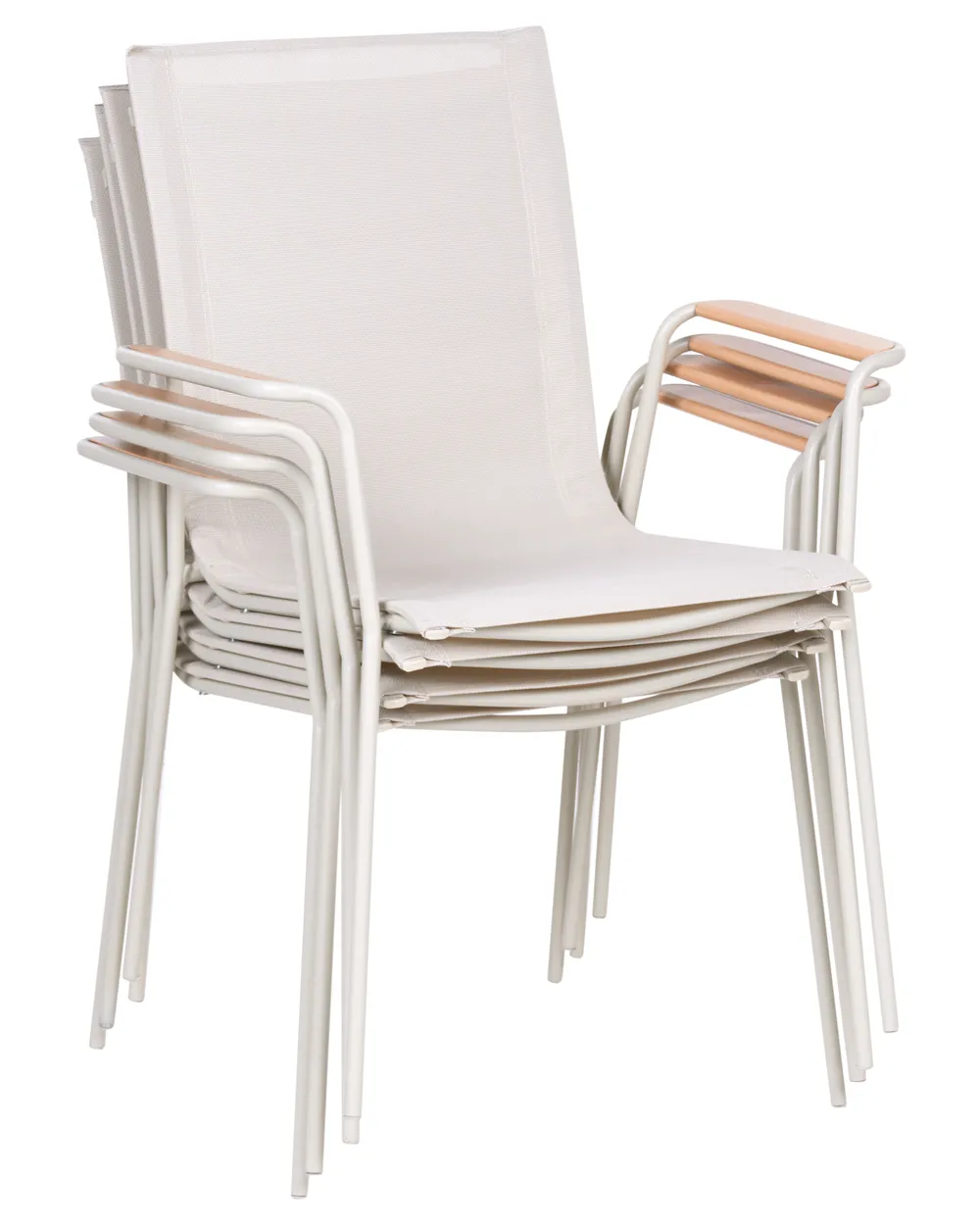 Set di 4 sedie da giardino CARAVINO Metallo Beige chiaro_1078203