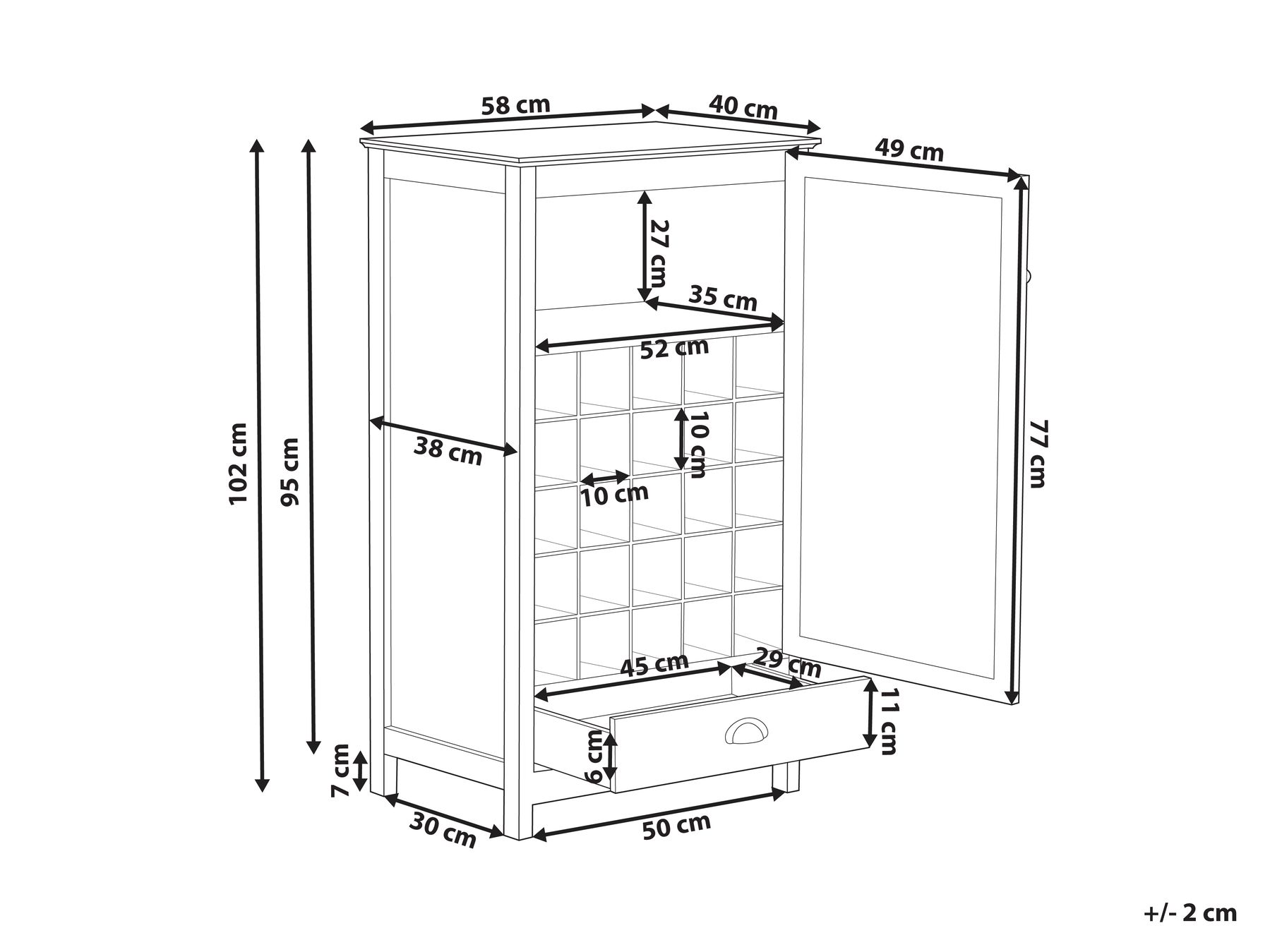 2 Door Wine Cabinet Black CERES_968163 2 Door Wine Cabinet Black CERES_968163