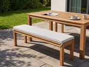 Garden Bench with Cushion MONSANO 170 cm Eucalyptus Wood Off-White_1153911