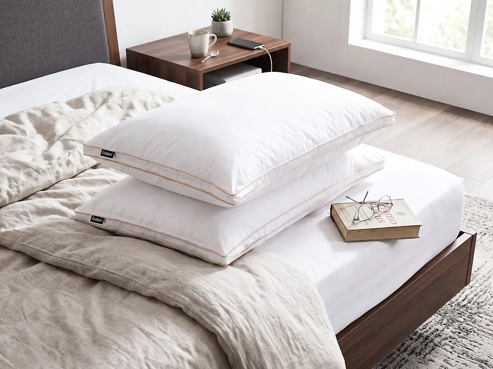 3-Chamber Bed Pillow ETNA Low 50 x 60 cm Duck Feathers and Down White_1188267