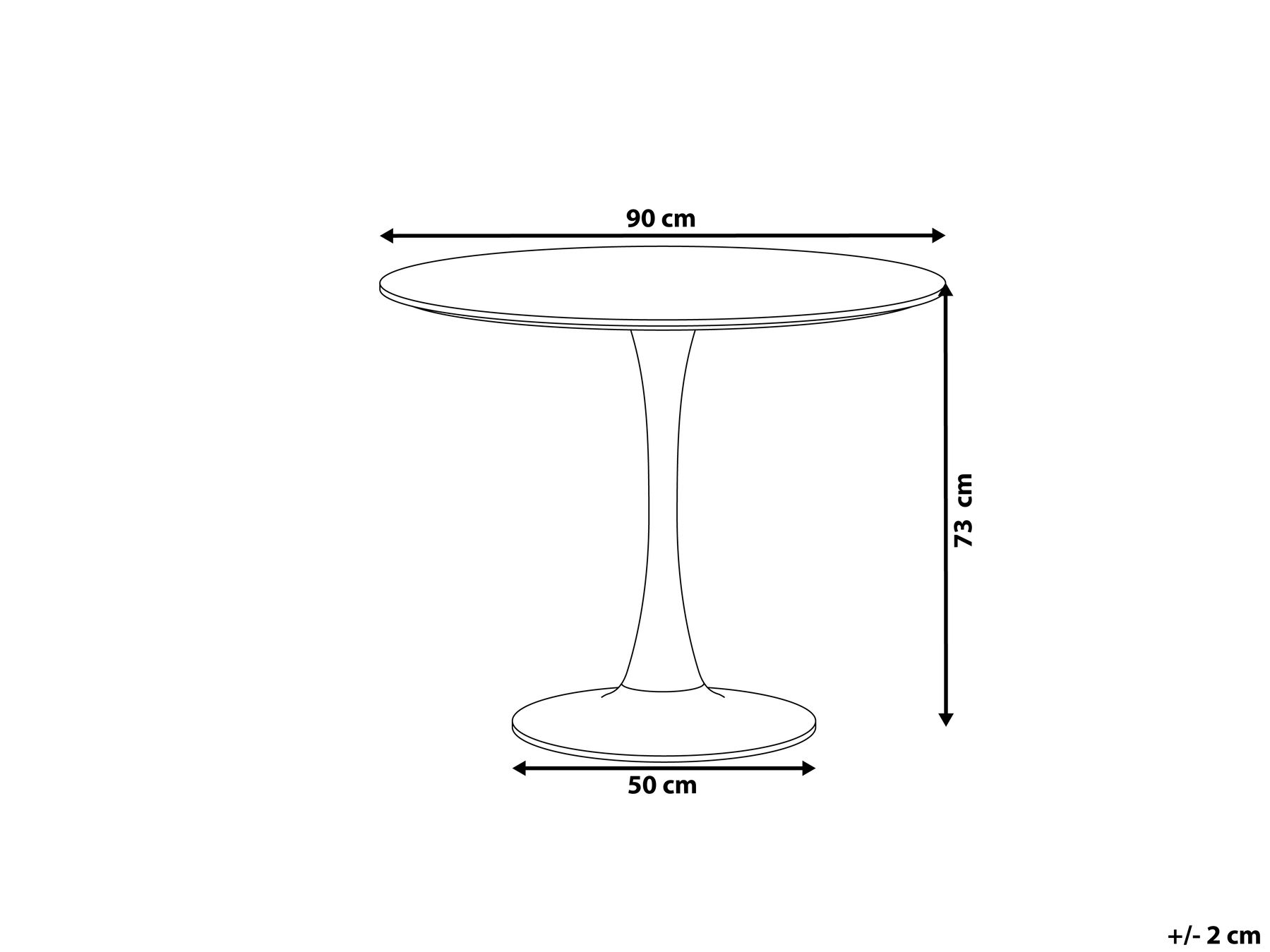 Round Dining Table ⌀ 90 cm White BOCA_761814