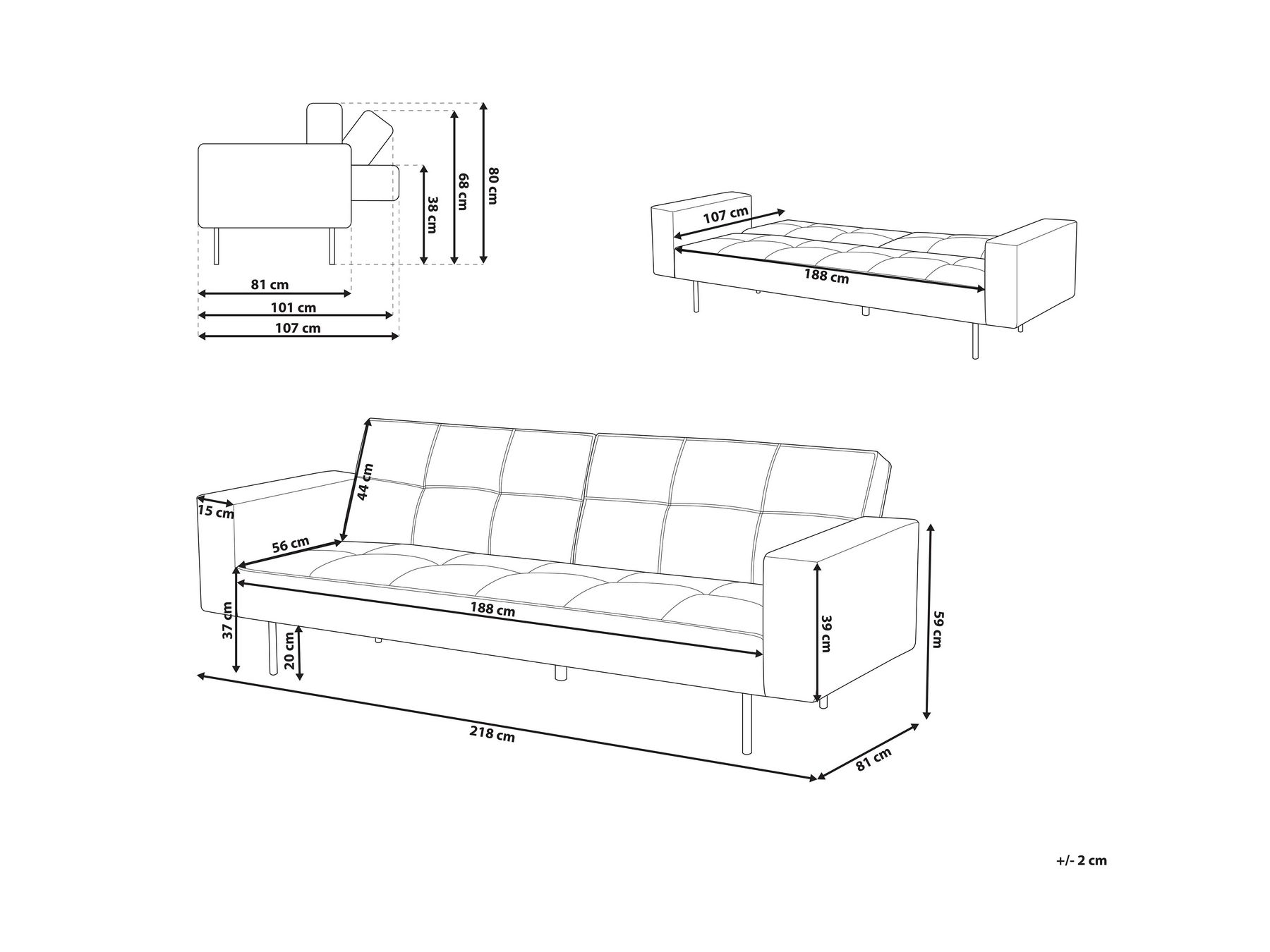 Velvet Sofa Bed Golden Brown VISNES_921888