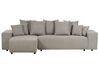 Right Hand Fabric Corner Sofa Bed with Storage Taupe LUSPA_900961