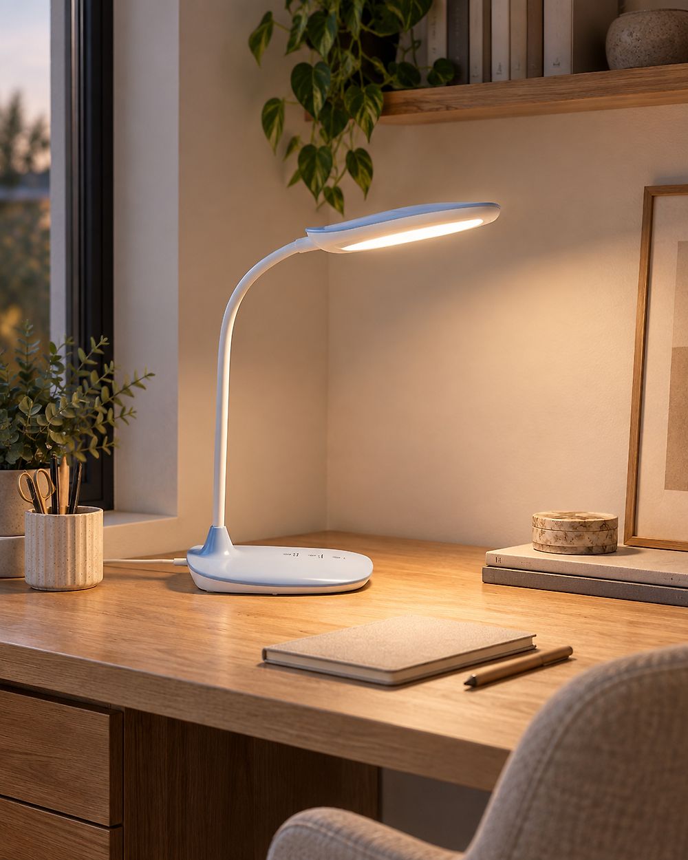 Candeeiro de secretária LED HYDRA Com regulador de intensidade Azul claro