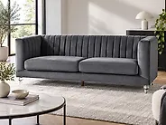 Sofa 3-Sitzer ARVIKA Samtstoff Dunkelgrau_1175913
