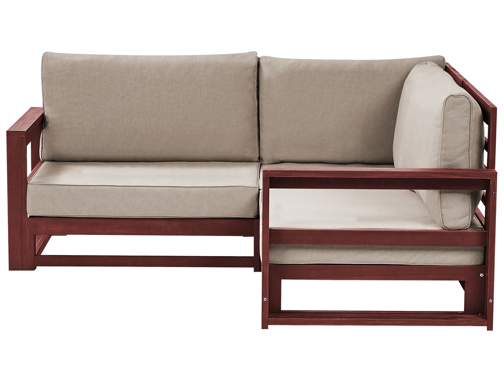 Garden Sofa TIMOR Acacia Wood Dark Red Reversible 2 Seater Beliani