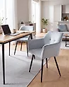 Conjunto de 2 sillas de comedor JASMIN Terciopelo Gris claro