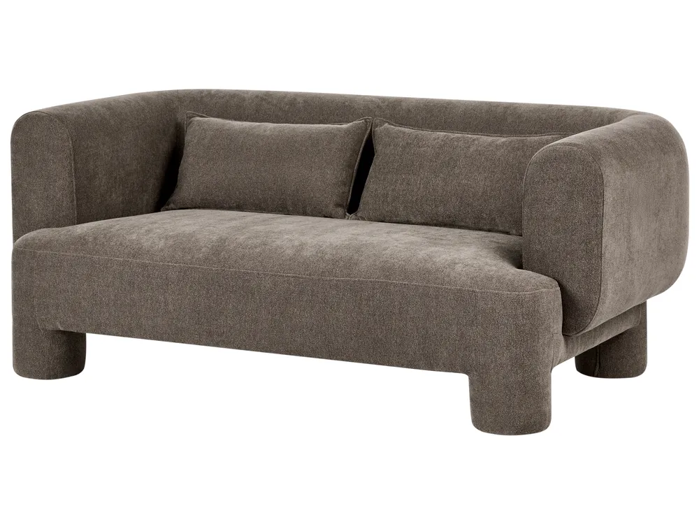 Living Room Set 6 Seater HOGBO Fabric Brown_1049941