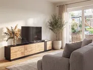 Szafka RTV CLONCURRY Jasny brąz/ czarny_1144206