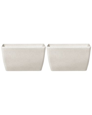 Set di 2 vasi polvere di pietra beige chiaro 74 x 32 cm BARIS
