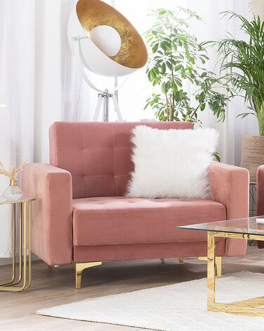 Velvet Armchair Pink ABERDEEN