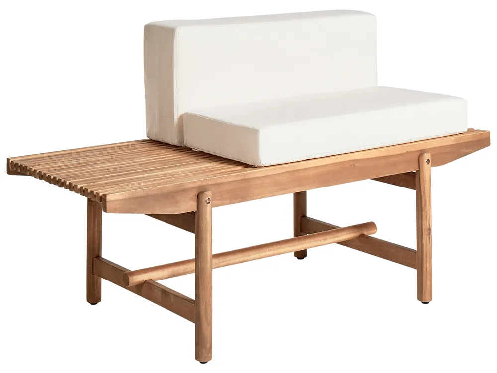 Conjunto de jardín con mesa 2 plazas GIAVENO Madera de acacia Blanco crema_958673