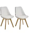 Conjunto de 2 sillas de comedor DAKOTA II Tela Blanco crema