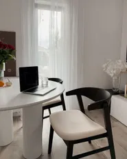 Set of 2 Dining Chairs LILLY Fabric Dark Brown/ Off-White_1193980