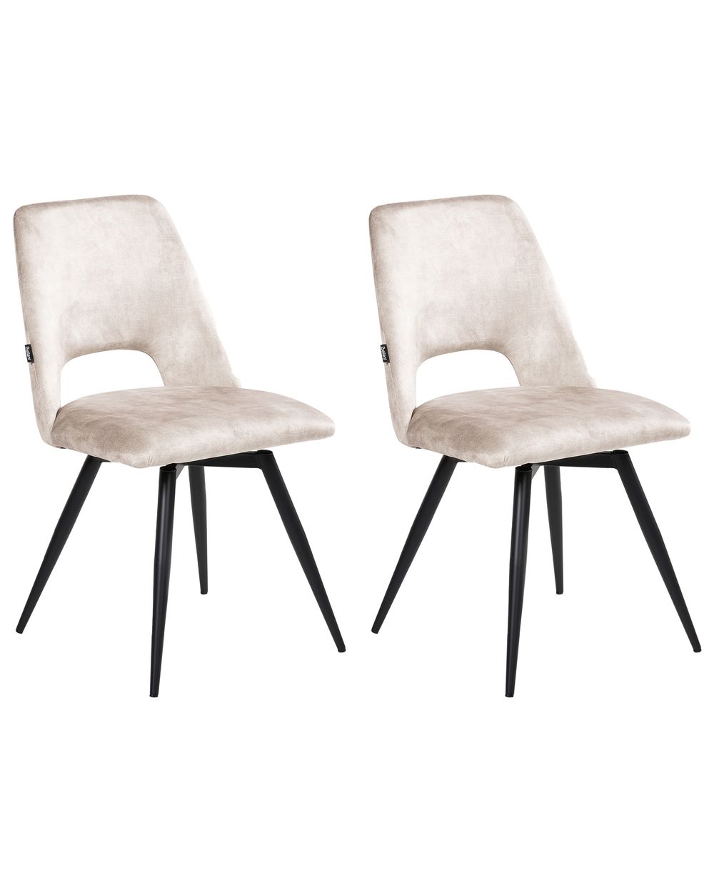 Lot de 2 chaises de salle à manger HALLETT Velours Beige clair