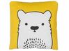 Set di 2 cuscini con stampa di orso 45 x 45 cm giallo WARANASI_801113