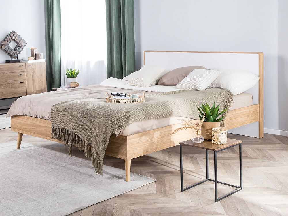 Bed SERRIS 160 x 200 cm (EU King Size) Light Brown