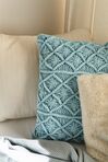 Set of 2 Cotton Macrame Cushions 45 x 40 cm Blue GOREME_831785