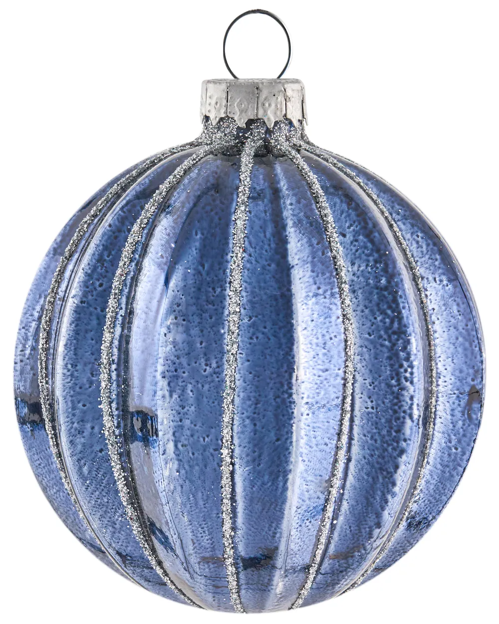 Set of 35 Baubles SNOWFALL Glass Blue_1028577