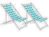 Set of 2 Sun Lounger Replacement Fabrics ANZIO/AVELLINO 113 x 44 cm Blue