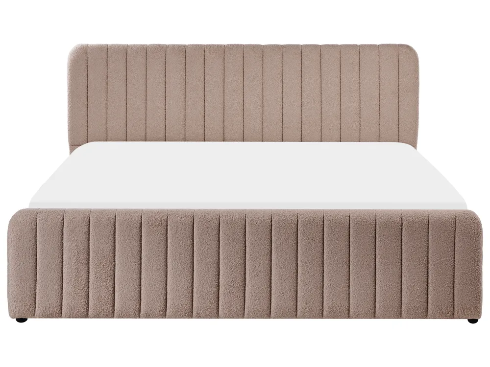 Ottoman Bed LUNAN Boucle Taupe 180 x 200 cm (EU Super King)_1048587