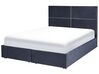 Velvet EU King Size Ottoman Bed with Drawers Black VERNOYES_861448