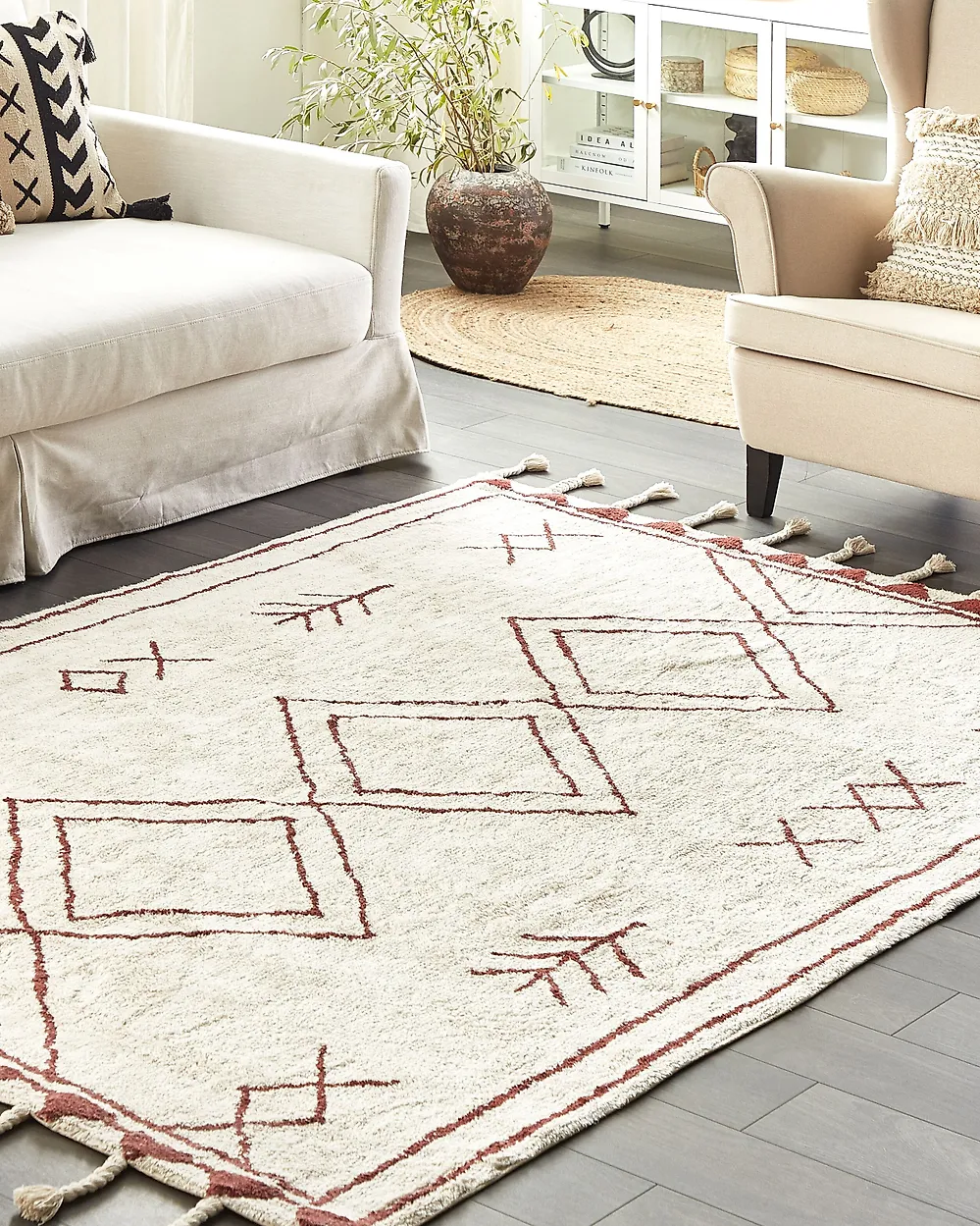Rug KENITRA Off-White 160 x 230 cm Cotton_1178507