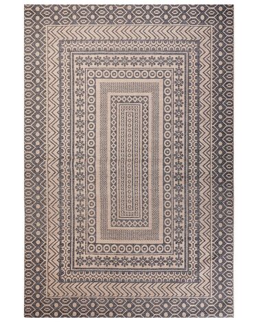 Teppich Jute beige / grau 200 x 300 cm geometrisches Muster Kurzflor BAGLAR