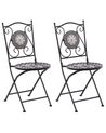 Set di 2 sedie da giardino in metallo nero CARIATI_825731