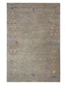 Gabbeh Teppich Wolle grau 140 x 200 cm Hochflor SEYMEN_856077
